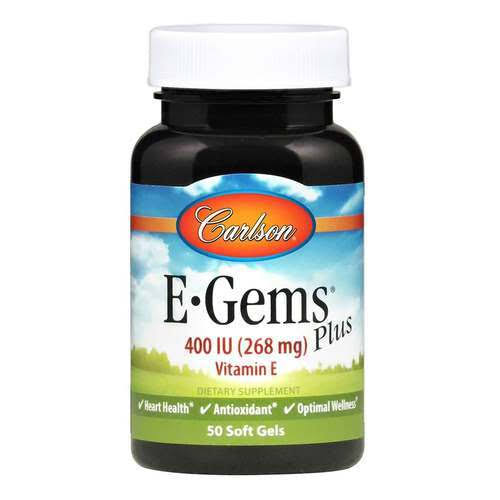 Carlson Labs E-Gems Plus Natural Vitamin E - 400 IU, 50 Softgels