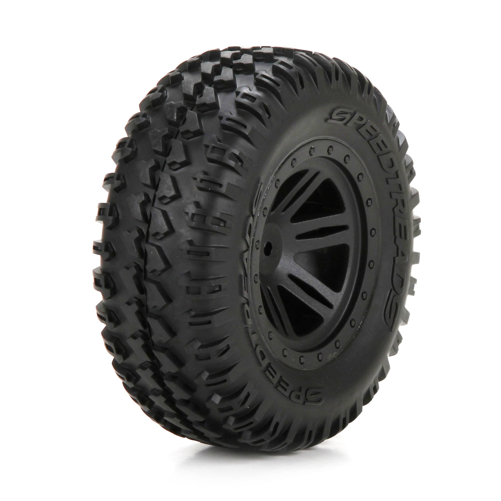 ECX FR Tire Premount Black Wheel 2 1 10 Amp DB ECX43011