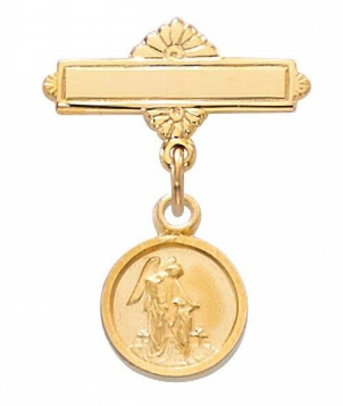 McVan Gold Plated Sterling Guardian Angel Baby Pin