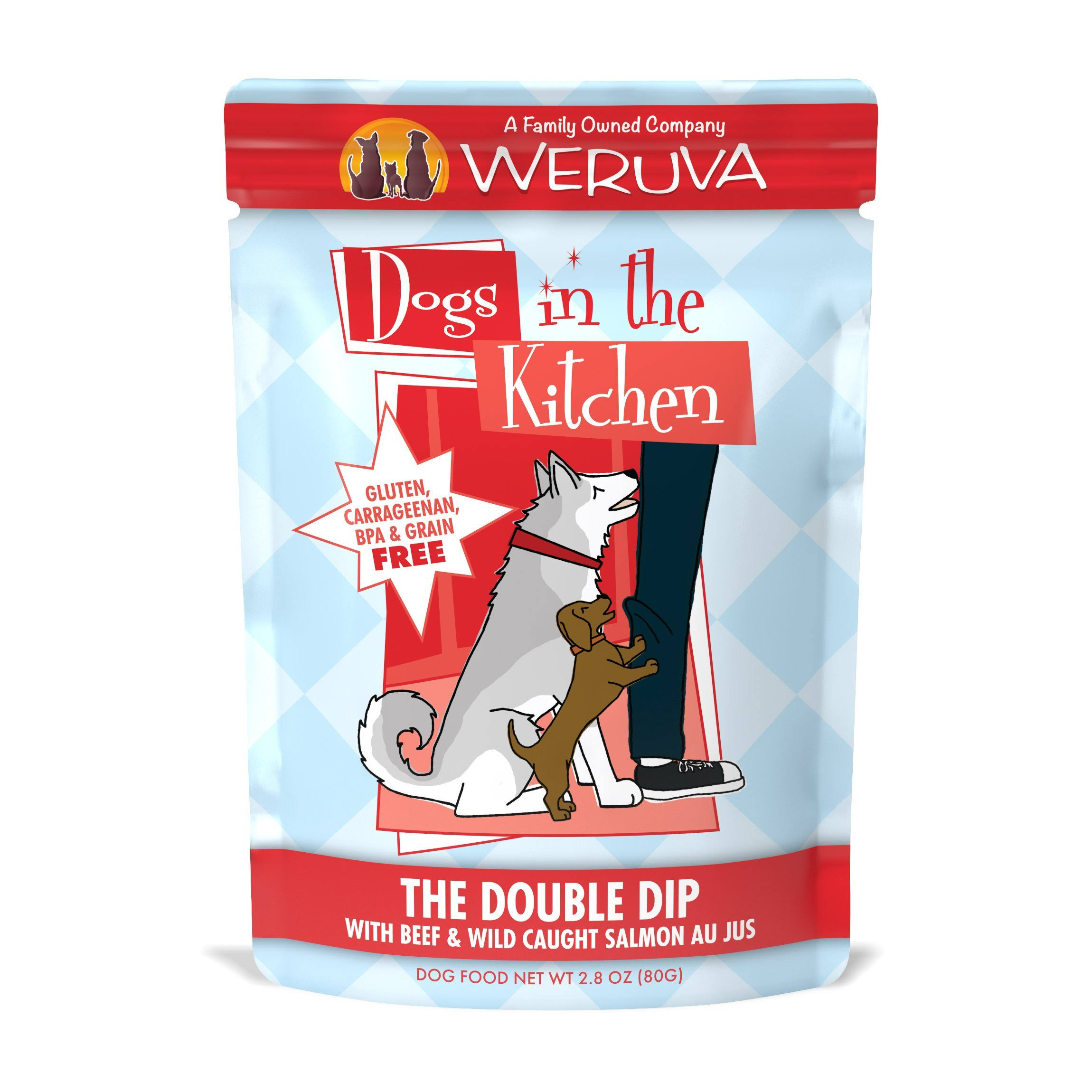 Weruva Dogs in the Kitchen The Double Dip Dog Food - with Beef and Wild-Caught Salmon Au Jus, 2.8oz