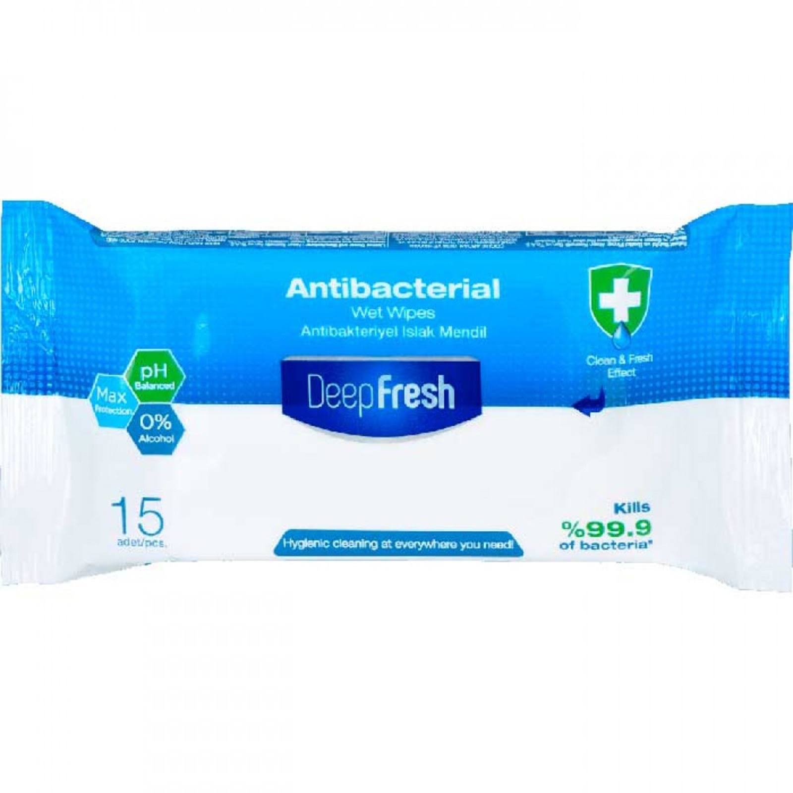 Deep Fresh Anti-bacterial Wet Pocket Wipes 15 pcs