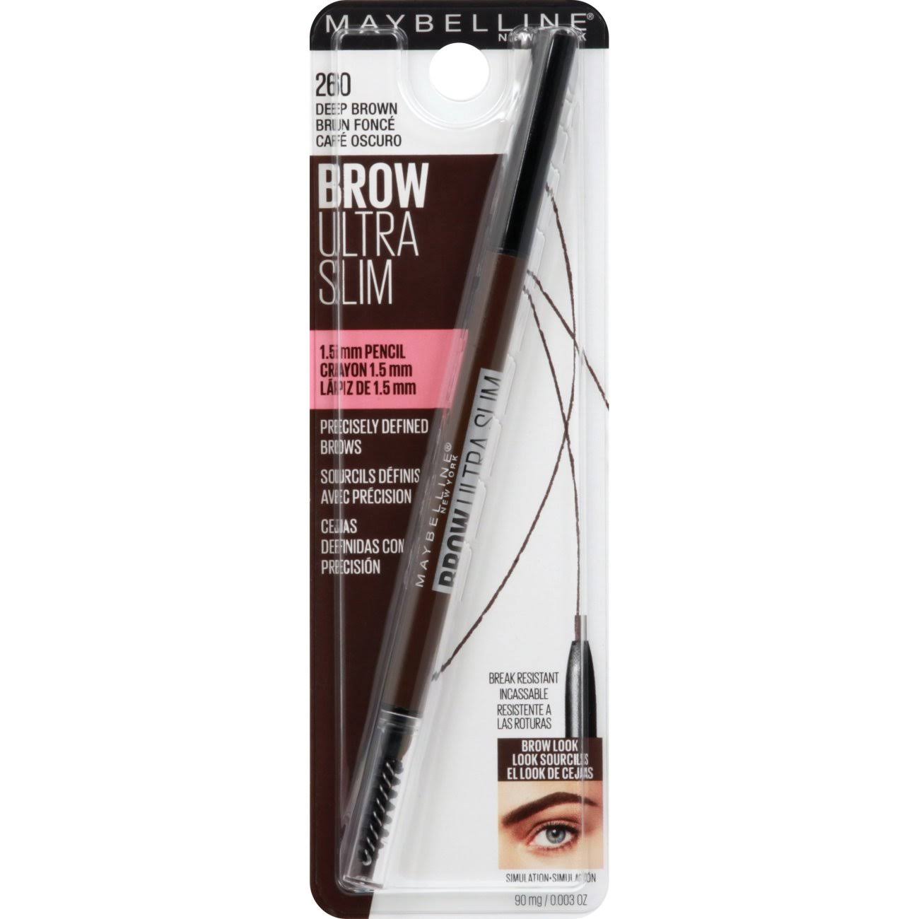 Maybelline Brow Ultra Slim Defining Eyebrow Pencil - Deep Brown, 0.003oz
