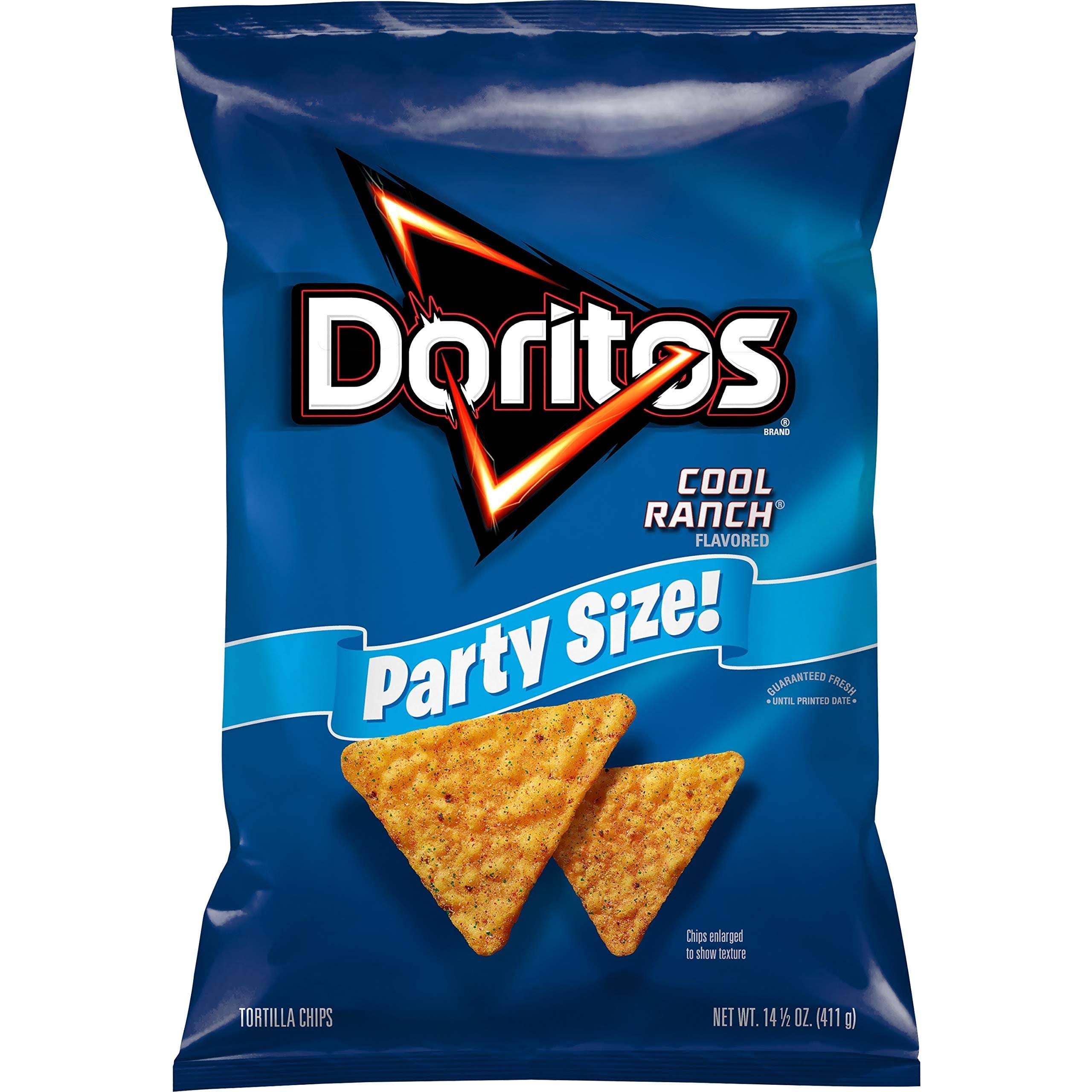 Doritos Tortilla Chips, Cool Ranch, 14.5oz Party Size Bag