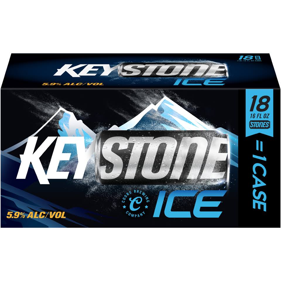 Keystone Ice Beer - 18 pack, 16 fl oz cans
