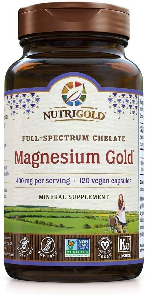 Nutrigold Magnesium Gold - 400 mg - 120 Vegan Capsules