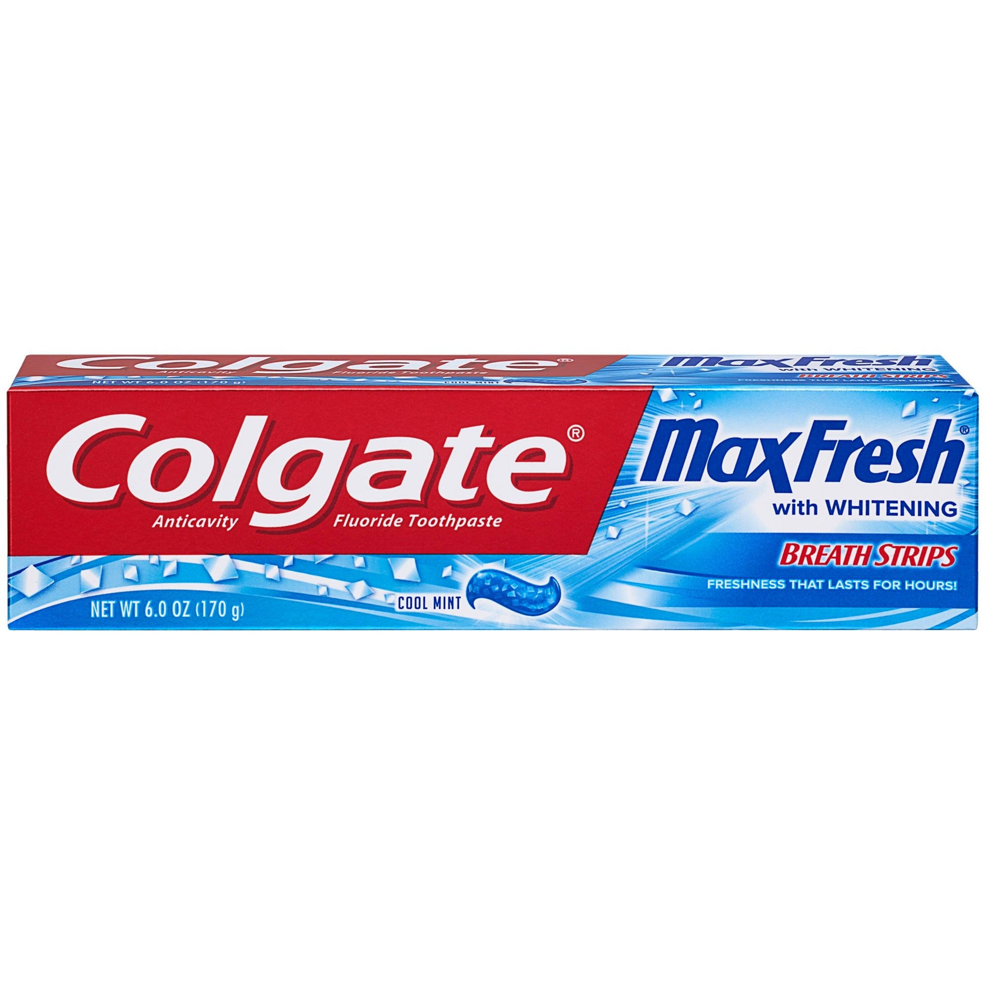 Colgate Max Fresh With Whitening Breath Strips Anticavity Fluoride Toothpaste - Cool Mint, 170g