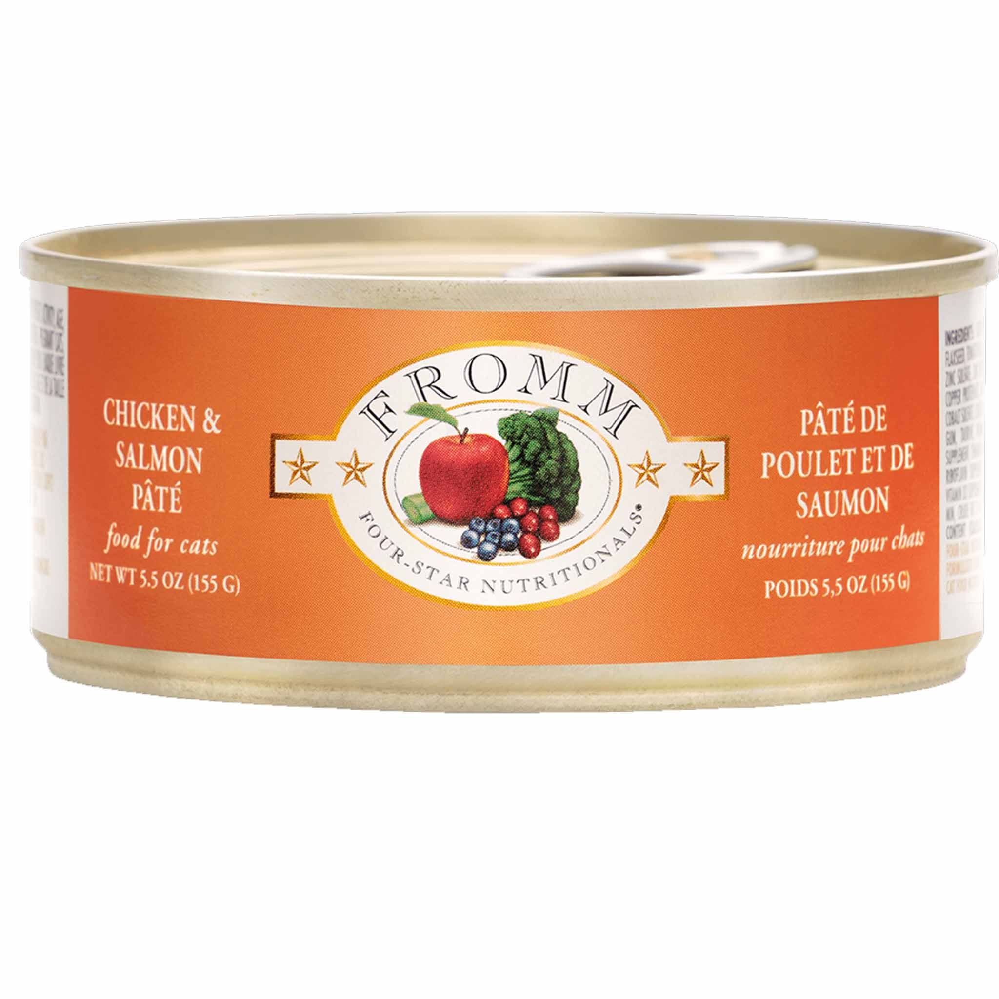 Fromm Four-Star Canned Cat Food, Chicken & Salmon Pate, 5.5-oz