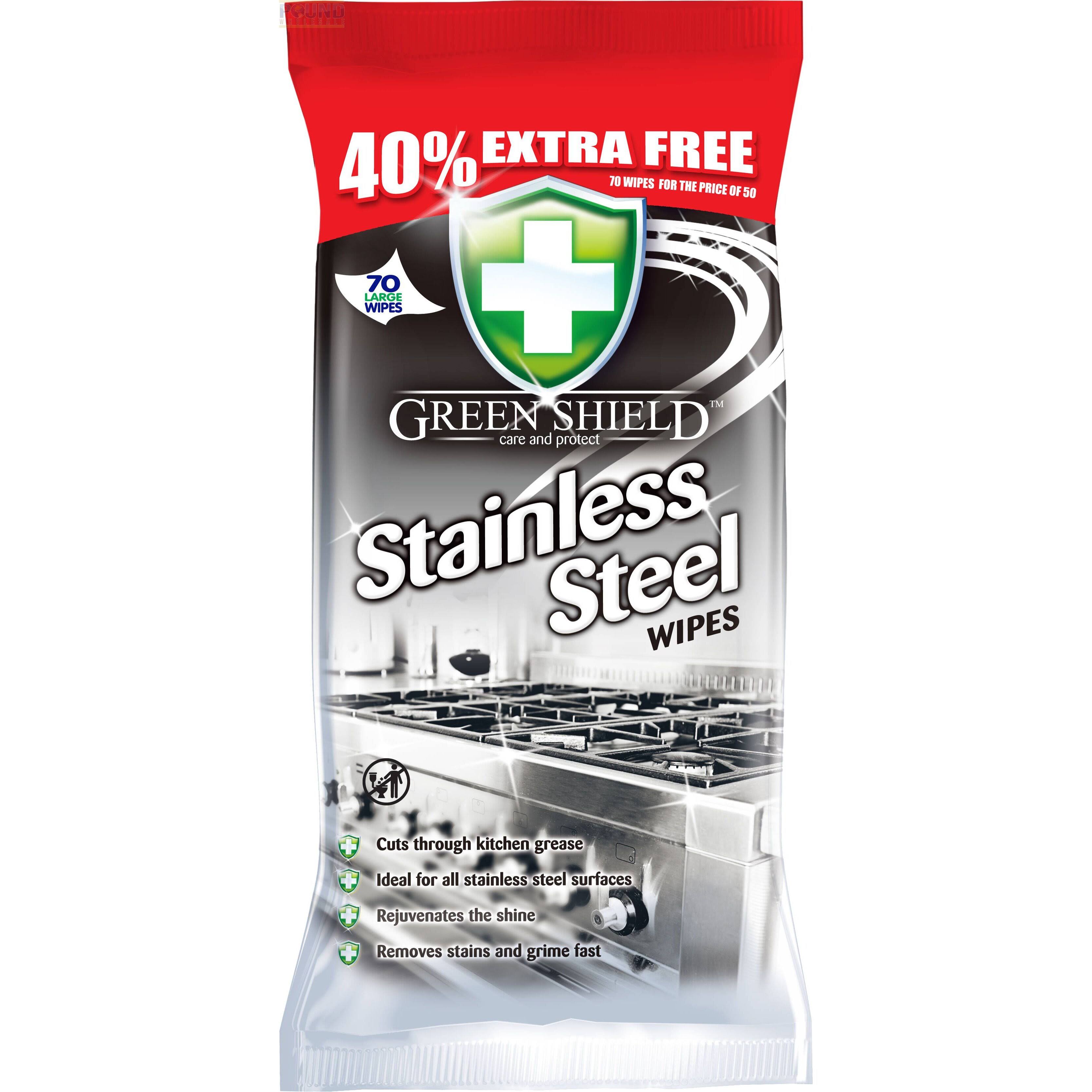 Green Shield Stainless Steel Wipes 70 Pack
