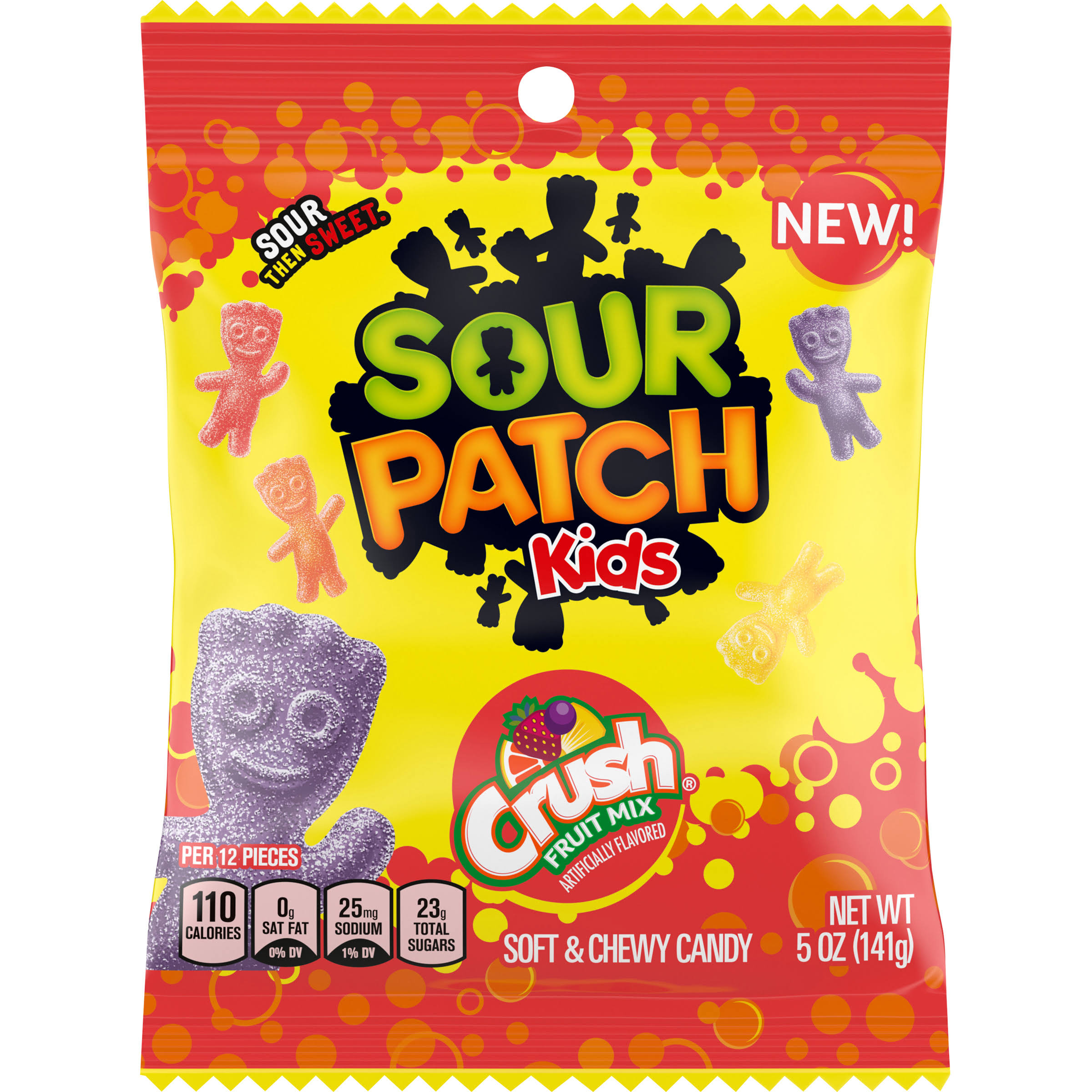 Sour Patch Kids Candy, Crush Fruit Mix, Soft & Chewy - 5 oz