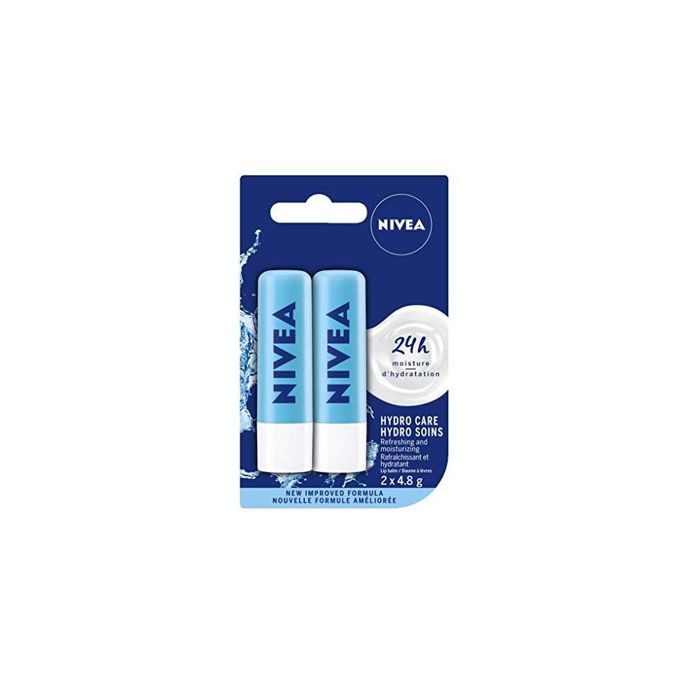 Nivea Hydro Care Lip Balm Sticks, Duo Pack, 2 x 4.8g