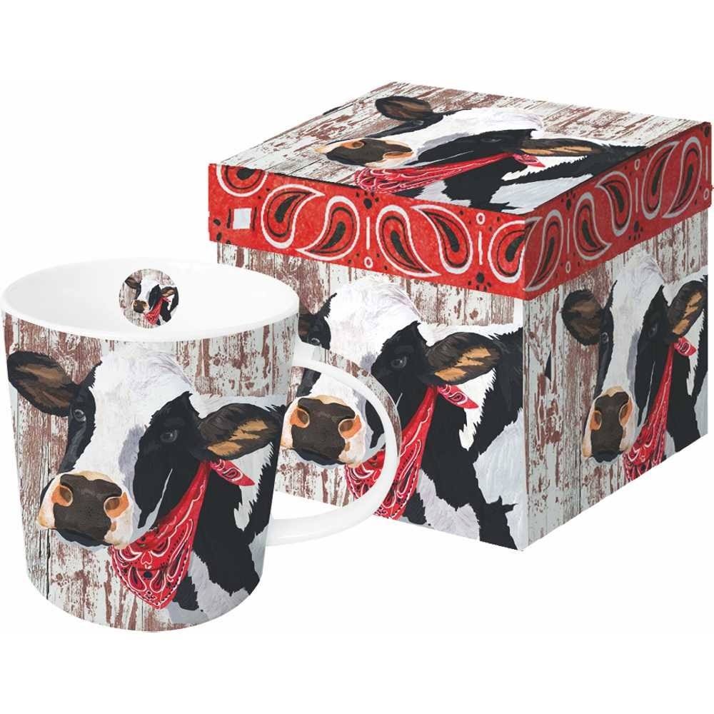 Paperproducts Design 603086 Henrietta Gift Boxed Mug, Blackwhitered