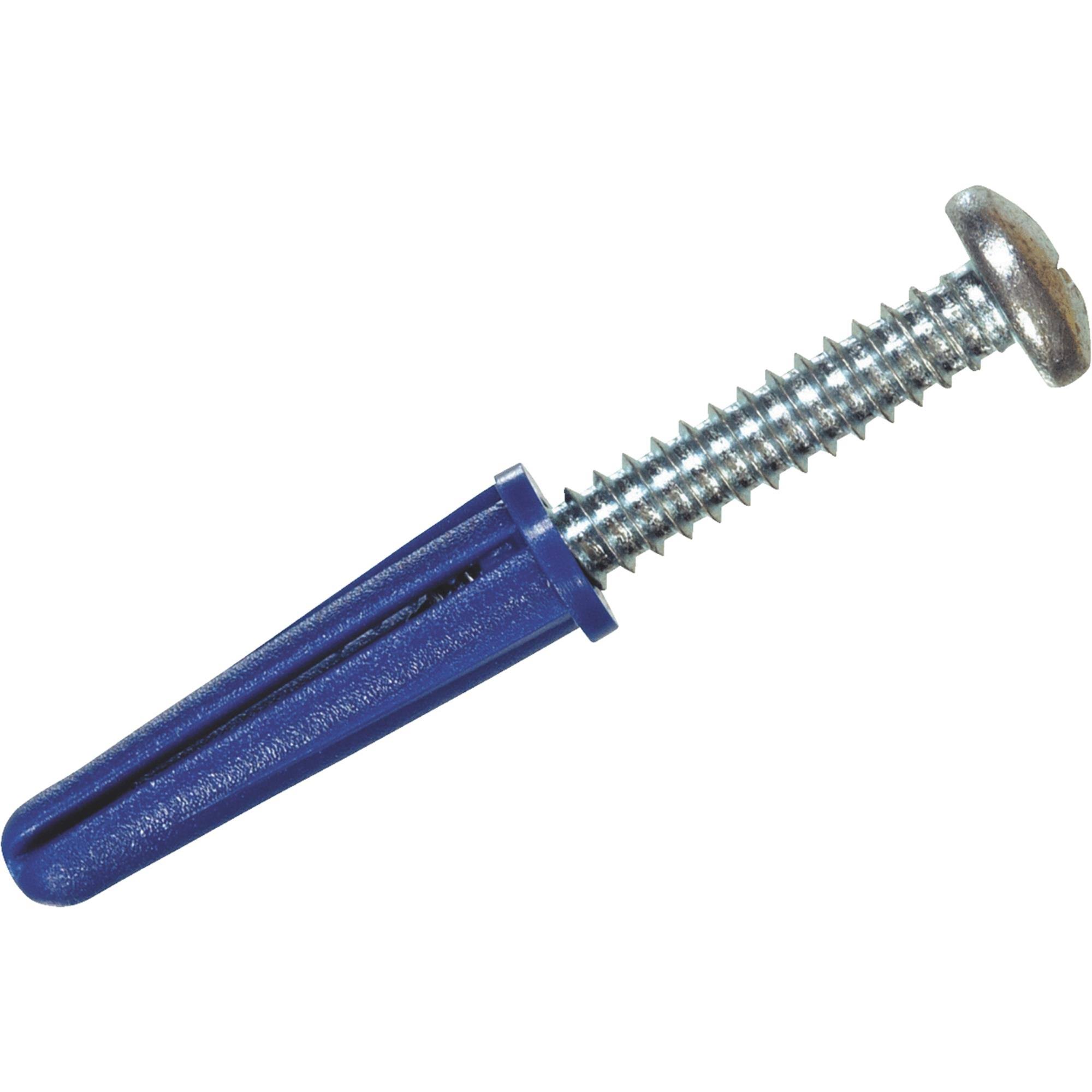 Hillman Plastic Anchor & Screw - Blue, Size 6-8