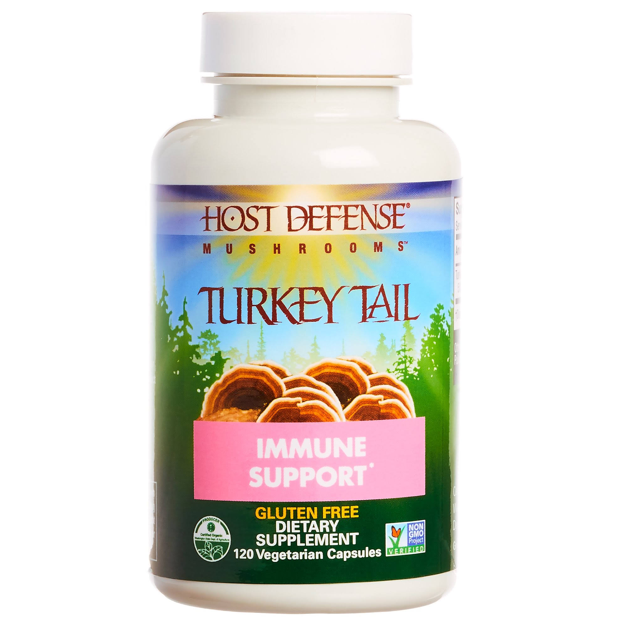 Host Defense Turkey Tail - Immune Support - 120 Vegetarian Capsules