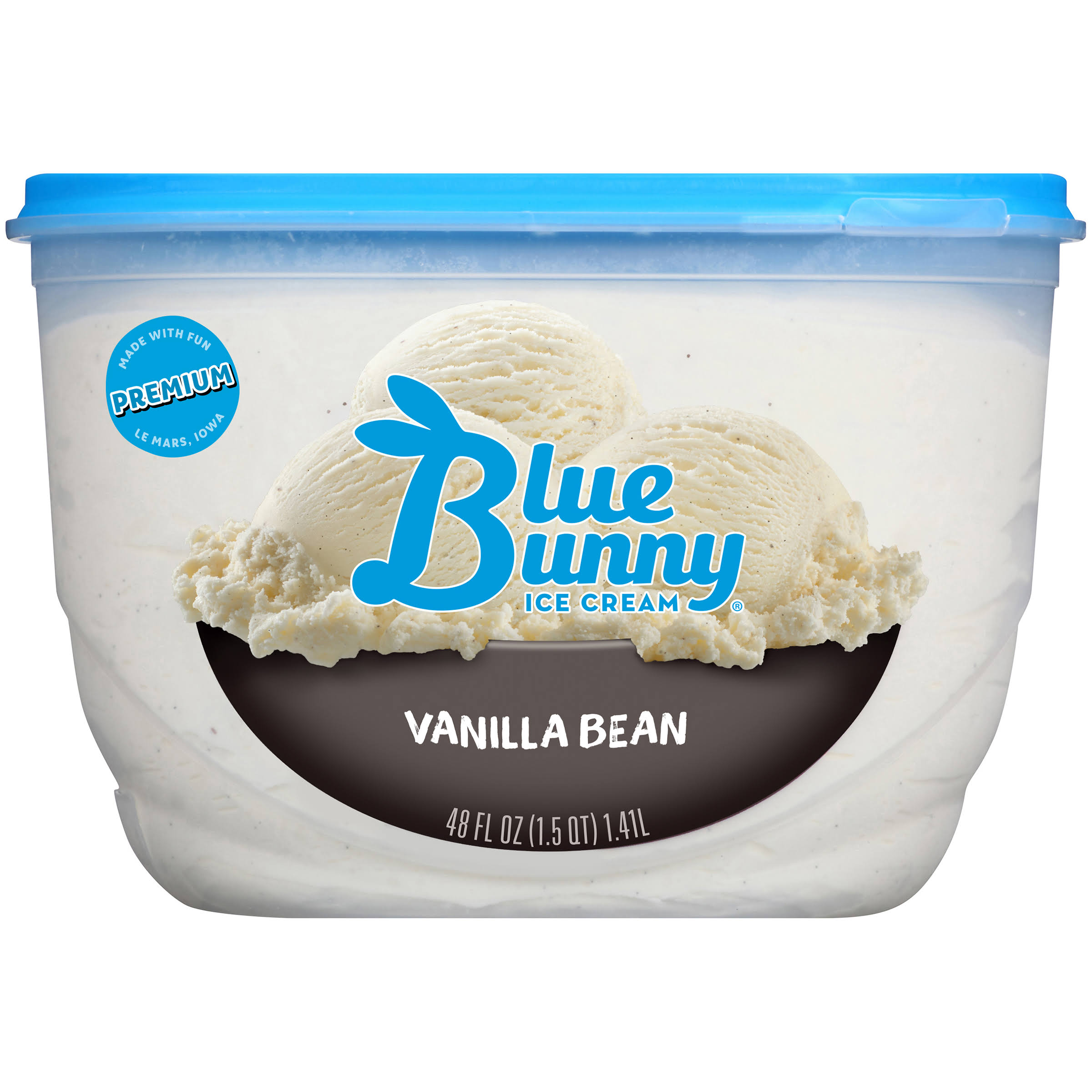 Blue Bunny Ice Cream, Vanilla Bean Flavored - 48 fl oz
