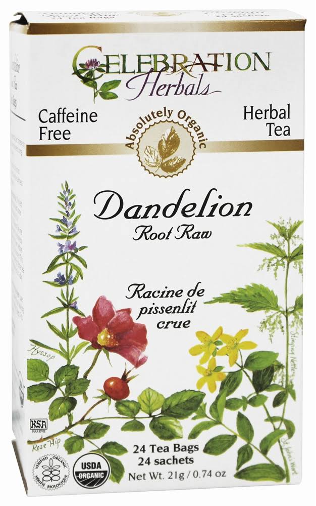 Celebration Herbals Organic Dandelion Root Raw Tea - 24 tea bags