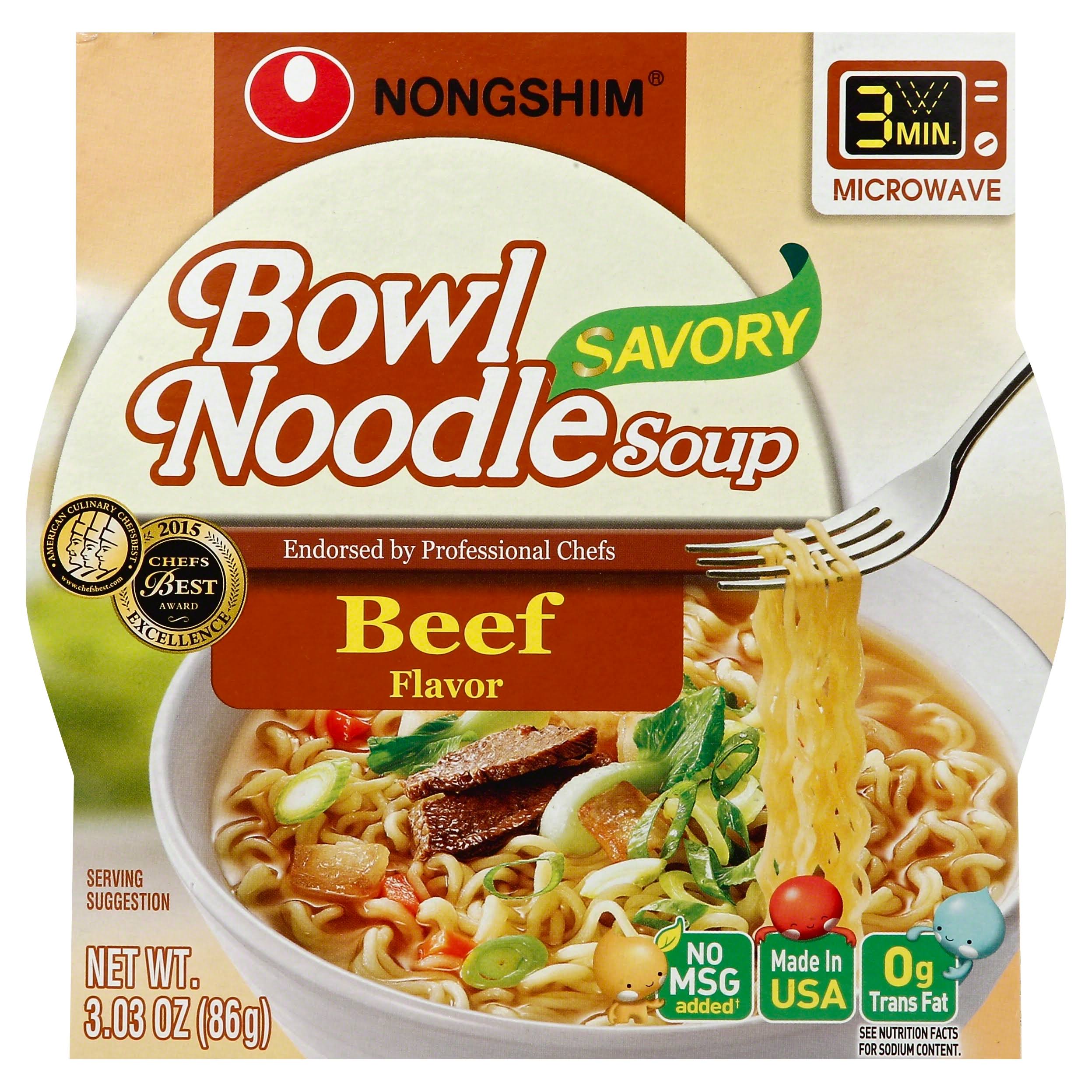 Nongshim Savory Beef Flavor Bowl Noodle Soup - 3.03 oz