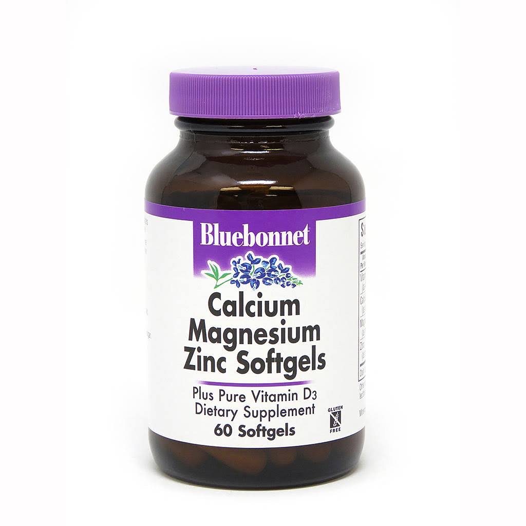BlueBonnet Calcium, Magnesium & Zinc Softgels Supplement - 60 Softgel Capsules
