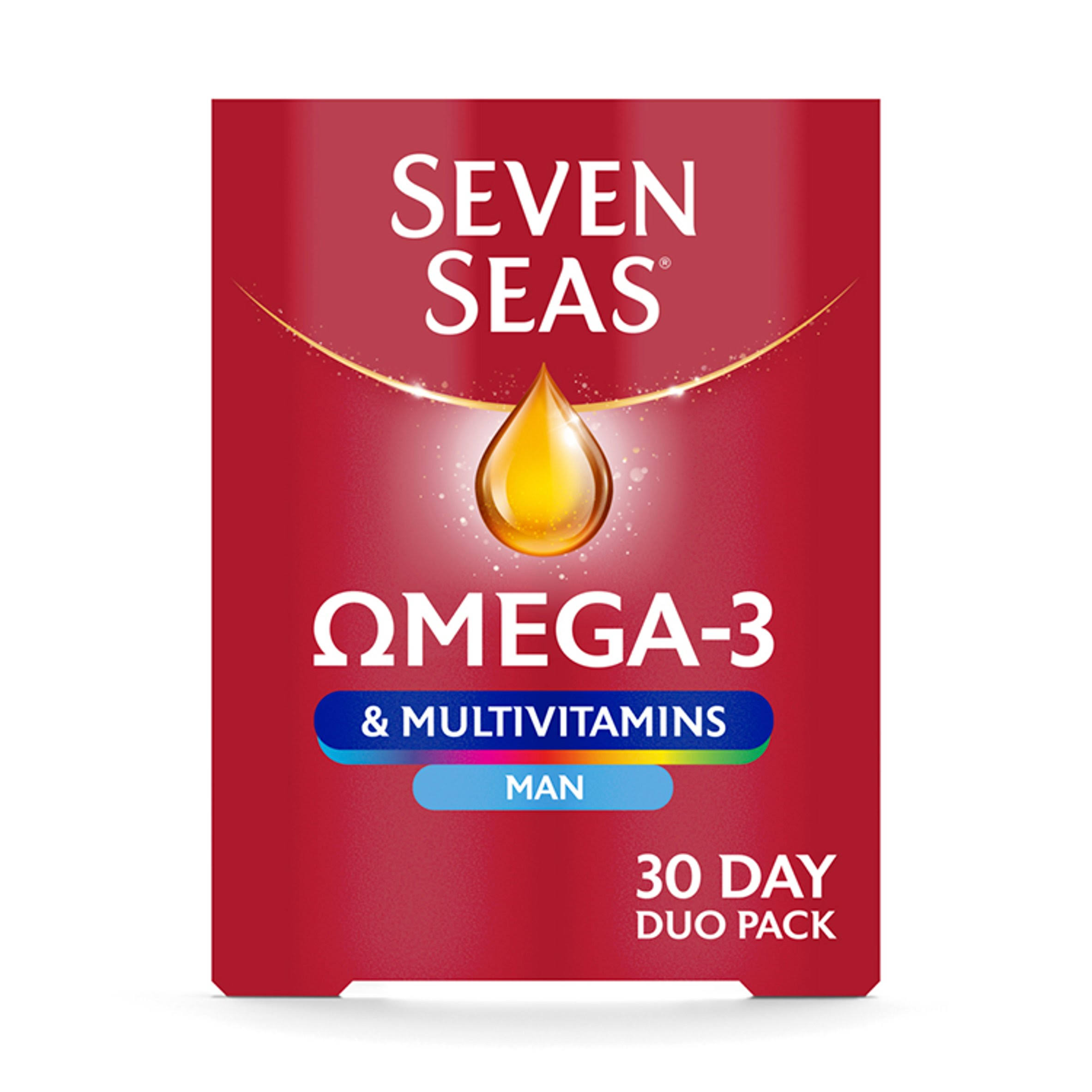 Seven Seas Omega 3 & Multivitamins Man Pack of 30 Duo