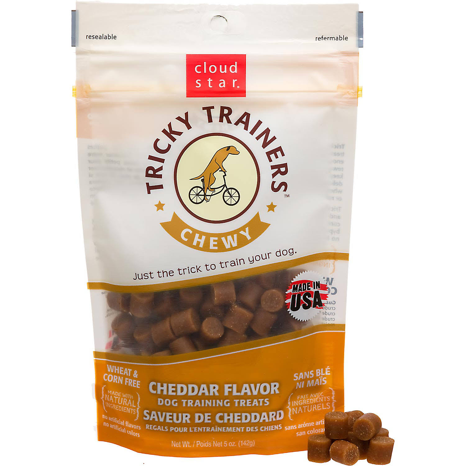 Tricky Trainer Chewy Dog Training Treats - Cheddar Flavor, 5oz