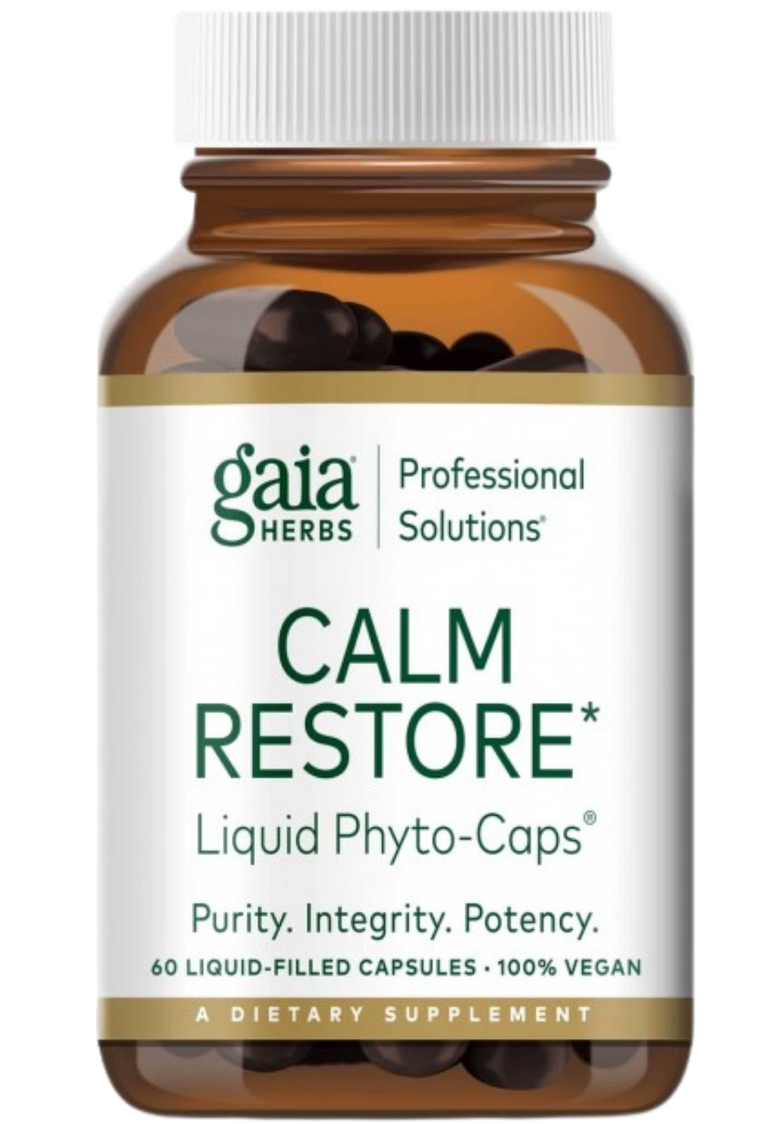 Gaia Herbs Calm Restore Liquid Phyto Cap 60 VegCaps 90P59060 SD