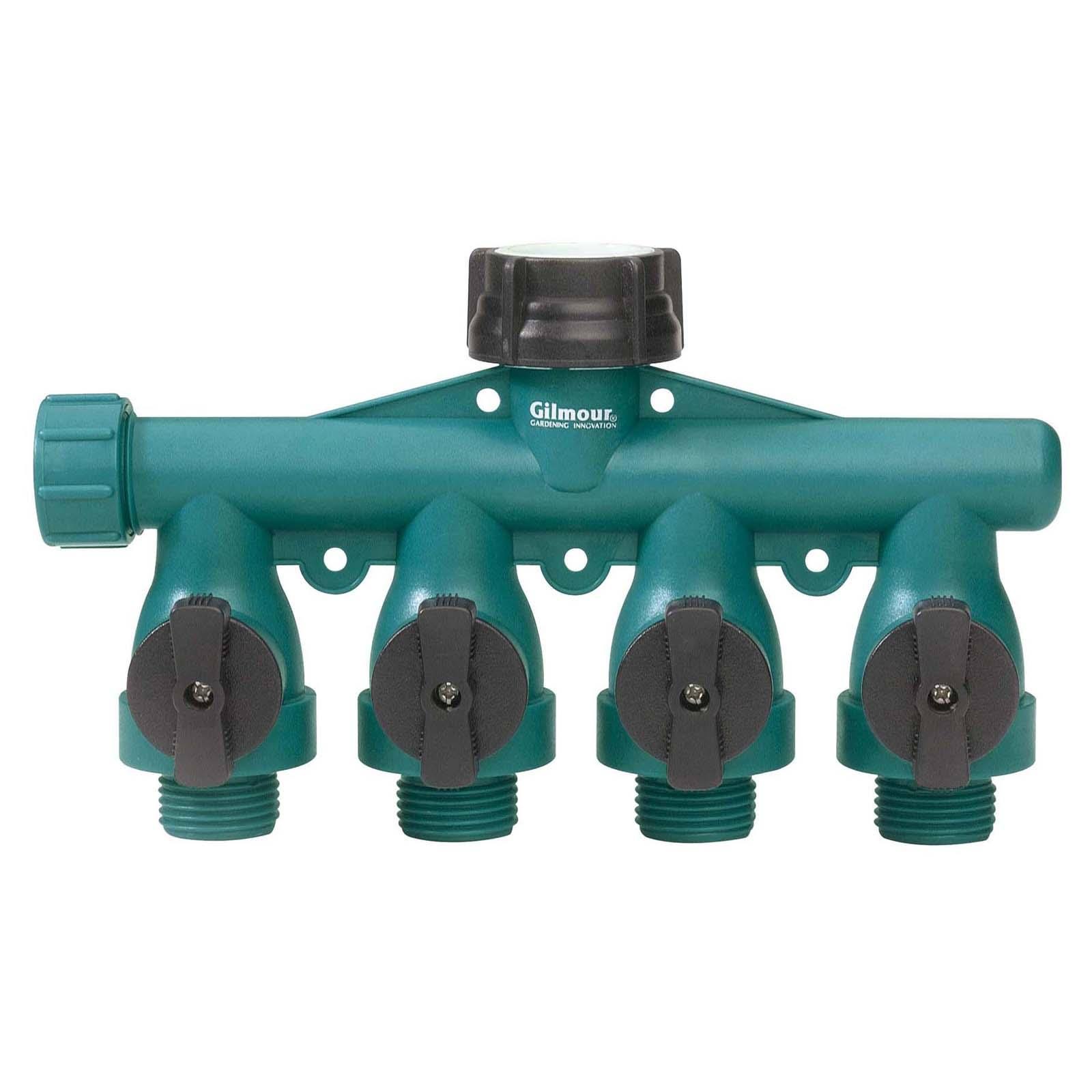 Gilmour Lawn Care Four Way Hose Connector - Teal