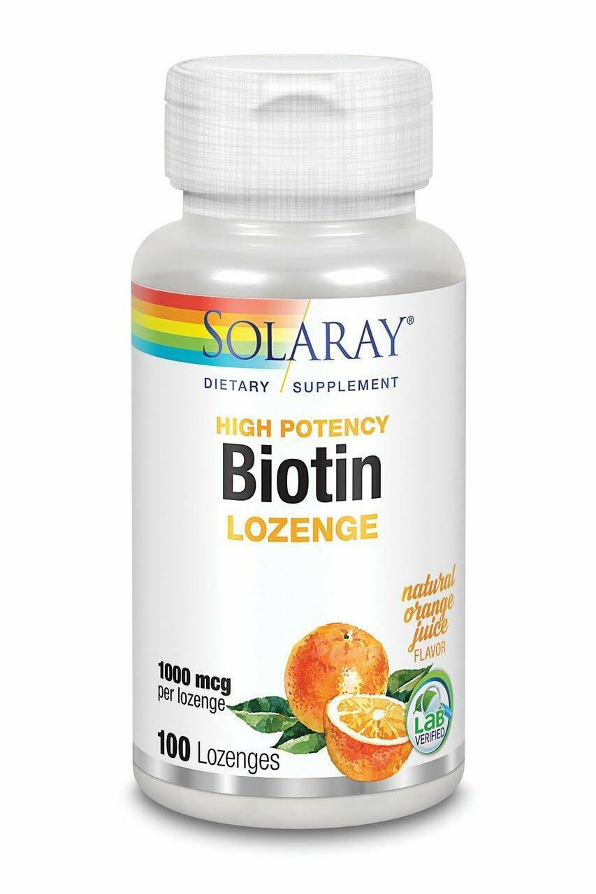 Solaray Biotin - 1000 Lozenges, Orange, 1000mcg