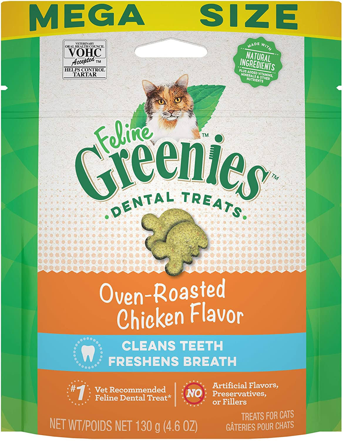 Feline Greenies Natural Dental Care Cat Treats 4.6-5.5 oz