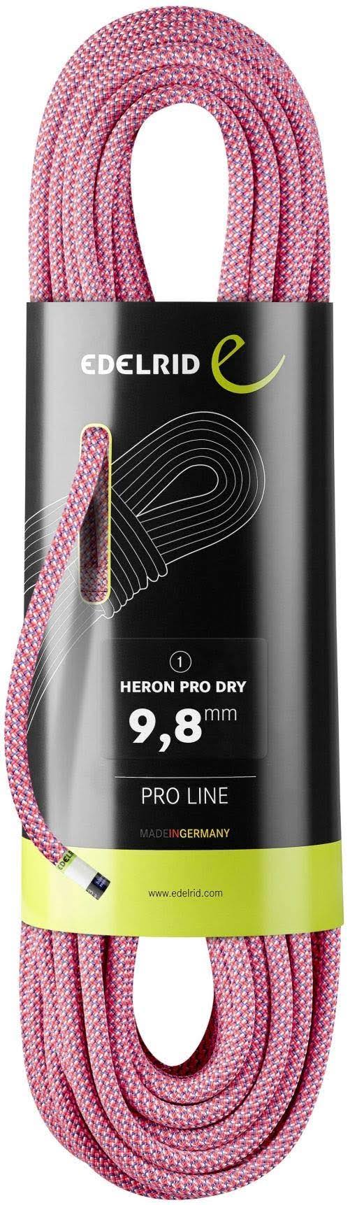 Edelrid Boa Pro Dry Climbing Rope - 9.8mm Pink/Turquoise, 70M