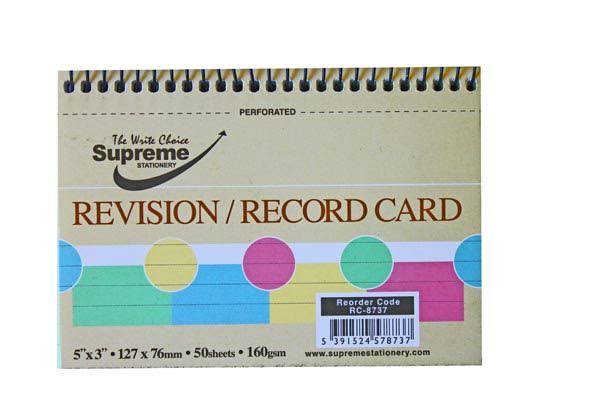 Supreme Stationery Revision / Record Cards - 5x3