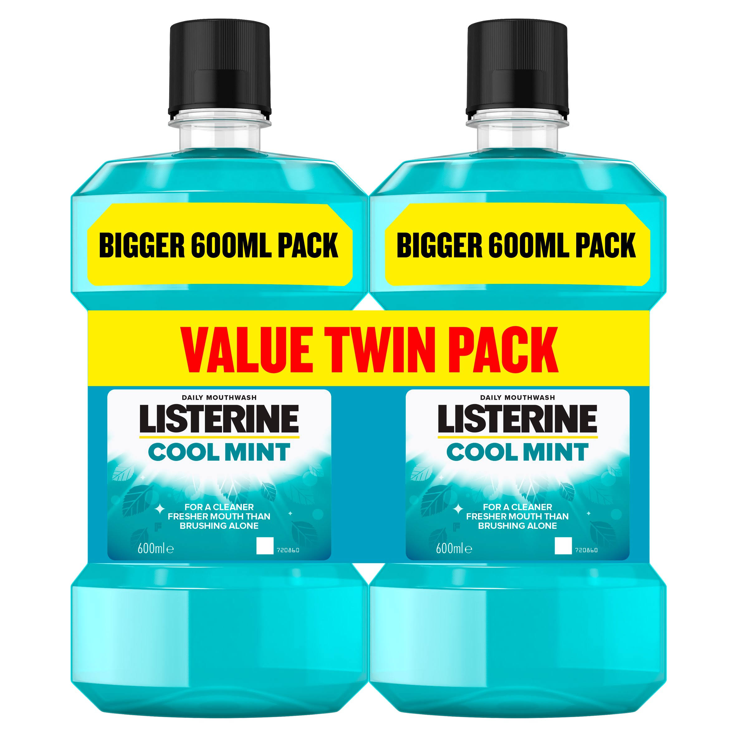 Listerine Cool Mint Daily Mouthwash Value Twin Pack 600ml by dpharmacy