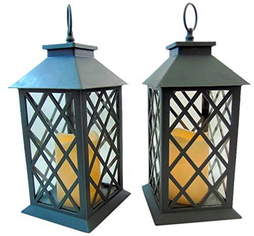 Decorative Lantern Flameless Lanterns - Set of 2