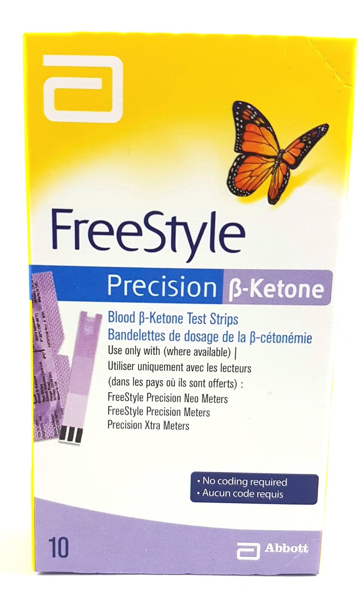 Precision Xtra Blood Ketone Test Strips Pack - 10pk