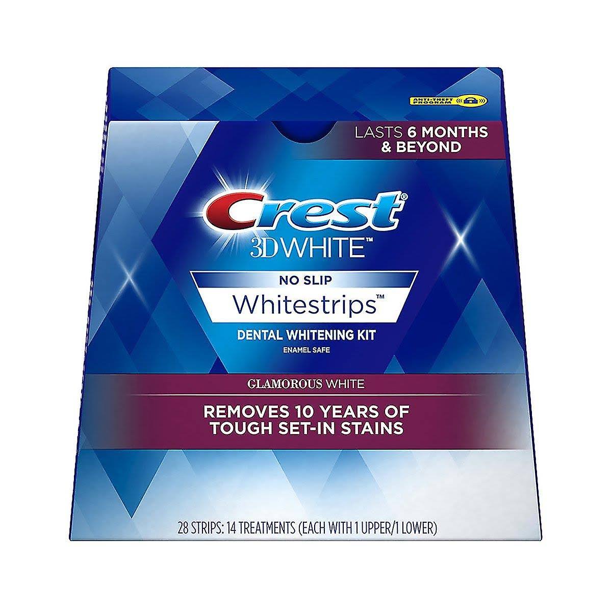Crest 3D White No Slip Dental Whitestrips - Glamorous White, 28 Strips