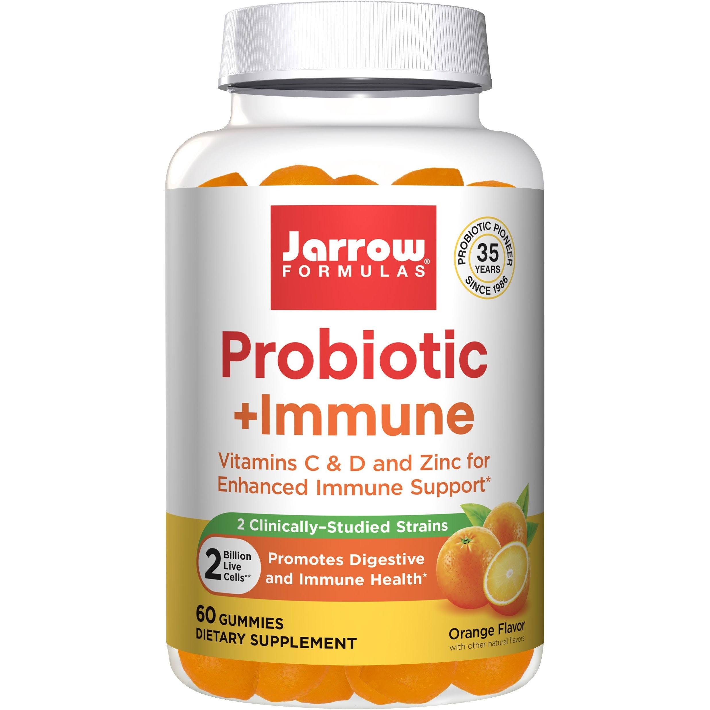 Jarrow Formulas, Probiotic + Immune, Orange, 2 Billion, 60 Gummies