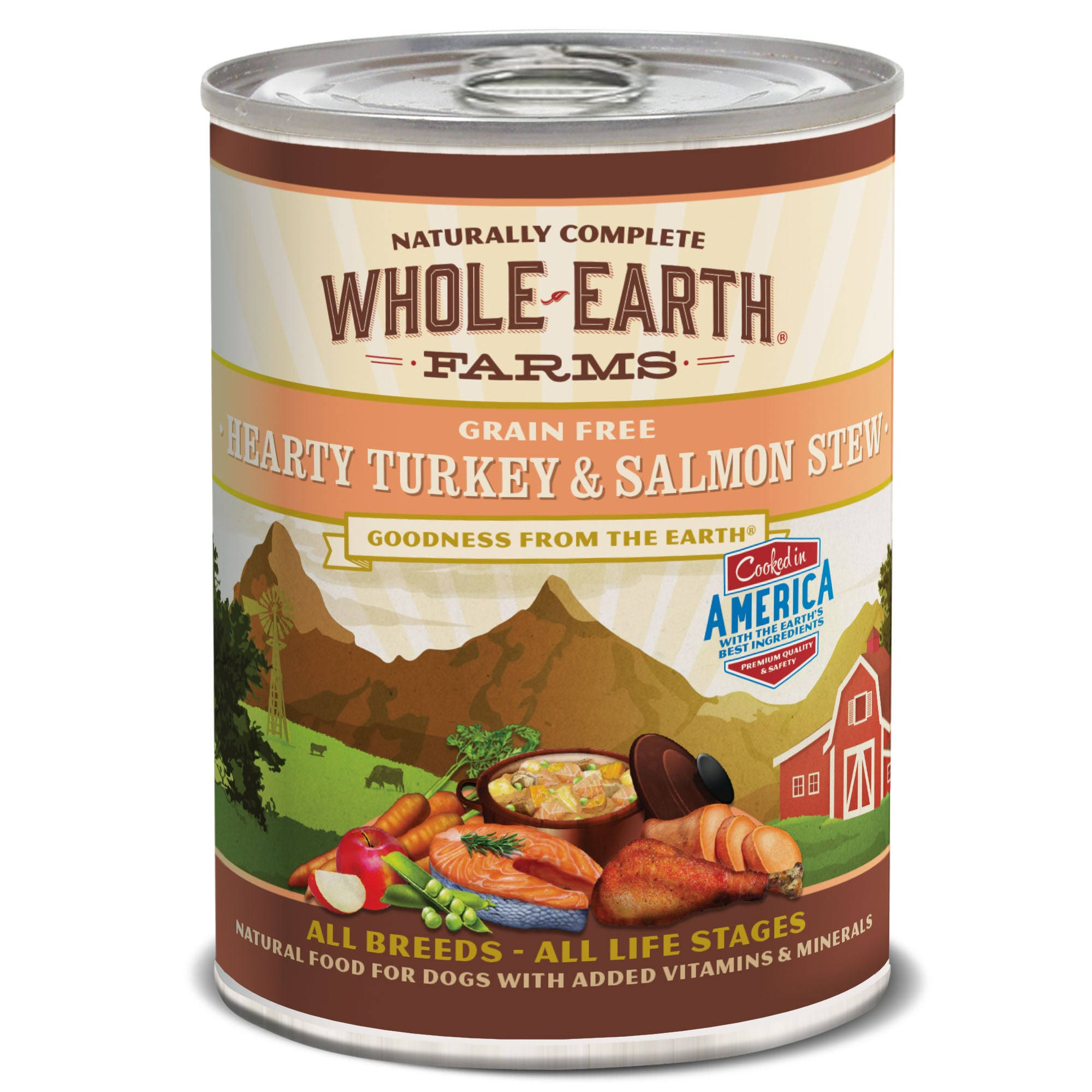 Whole Earth Farms Grain Free Hearty Salmon Stew Canned Dog Food 12.7