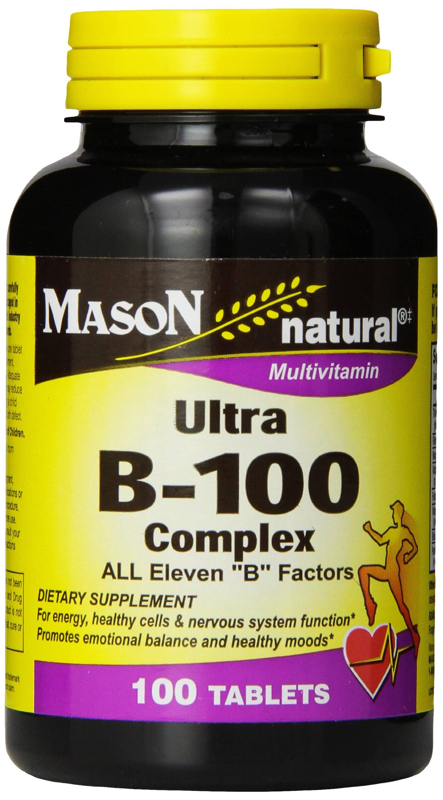 Mason Natural Ultra B-100 Complex Dietary Supplement - 100ct