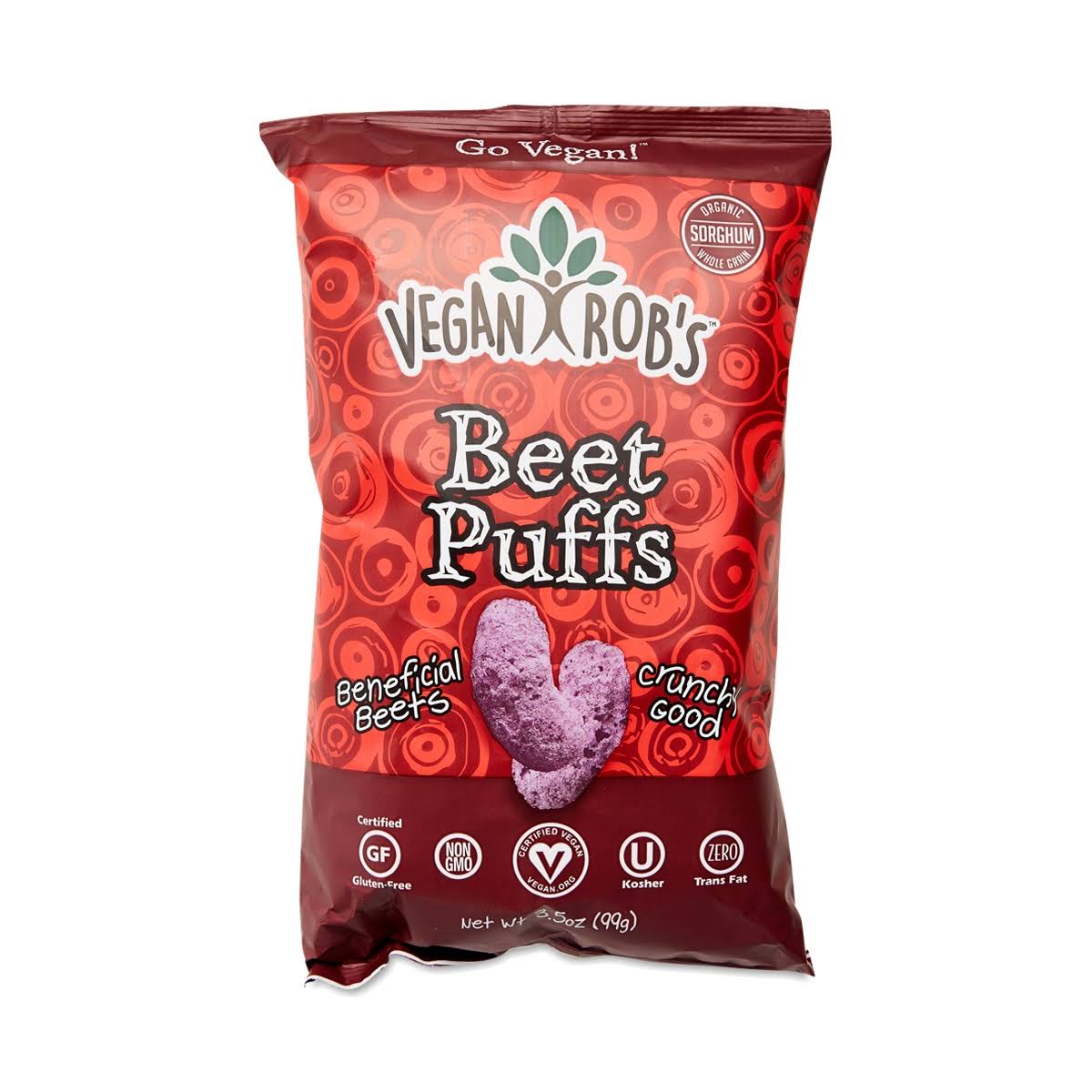 Vegan Rob's Sorghum Puffs, Beet - 3.5 oz