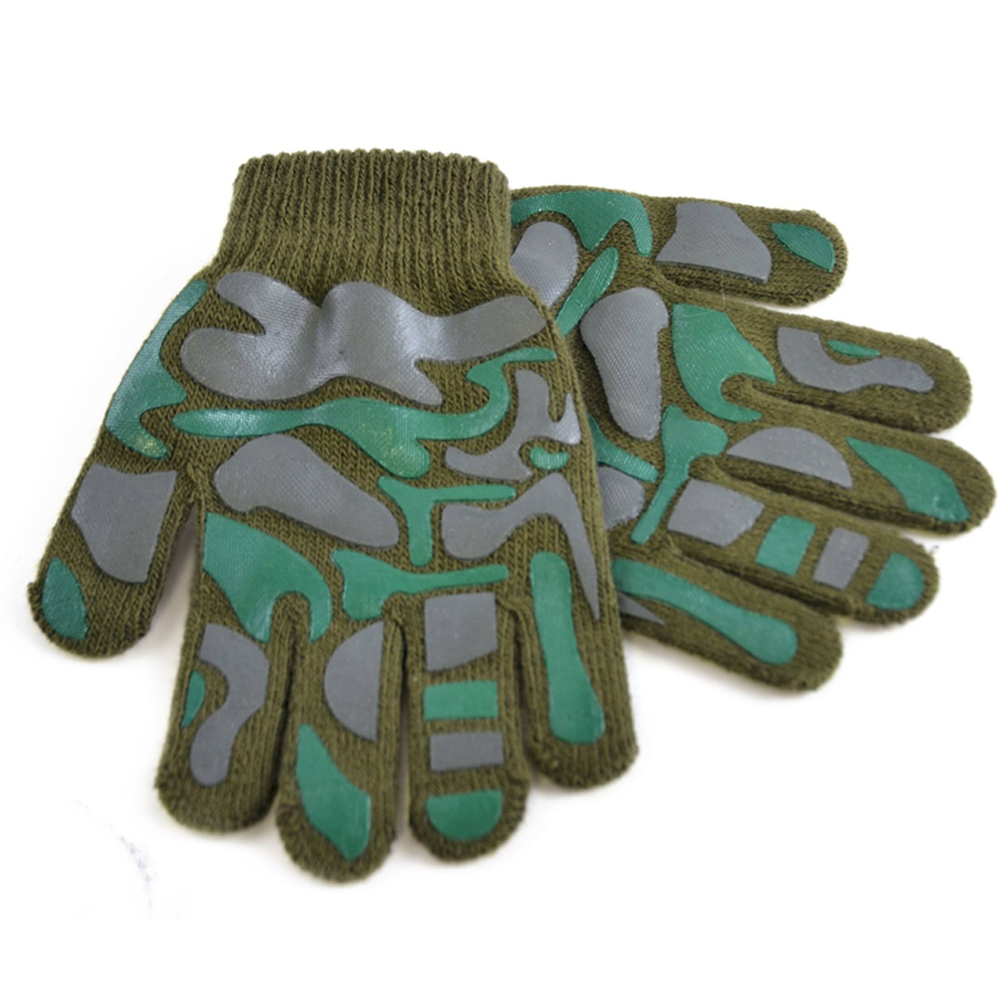 (One Size, Green) Childrens Boys Camo Design Winter Magic Gloves