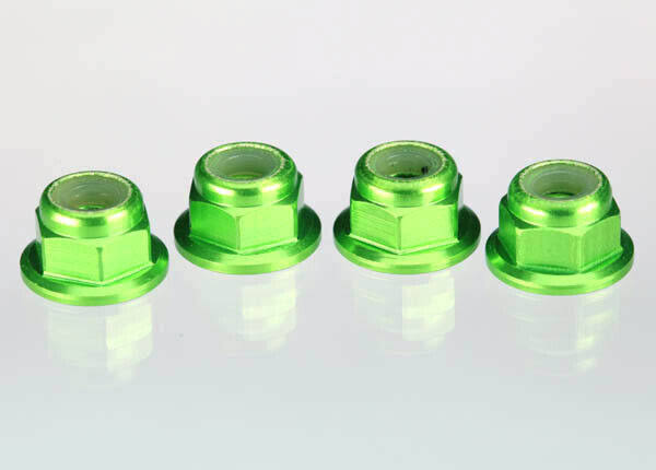 Traxxas Nuts With Flange 4mm Green
