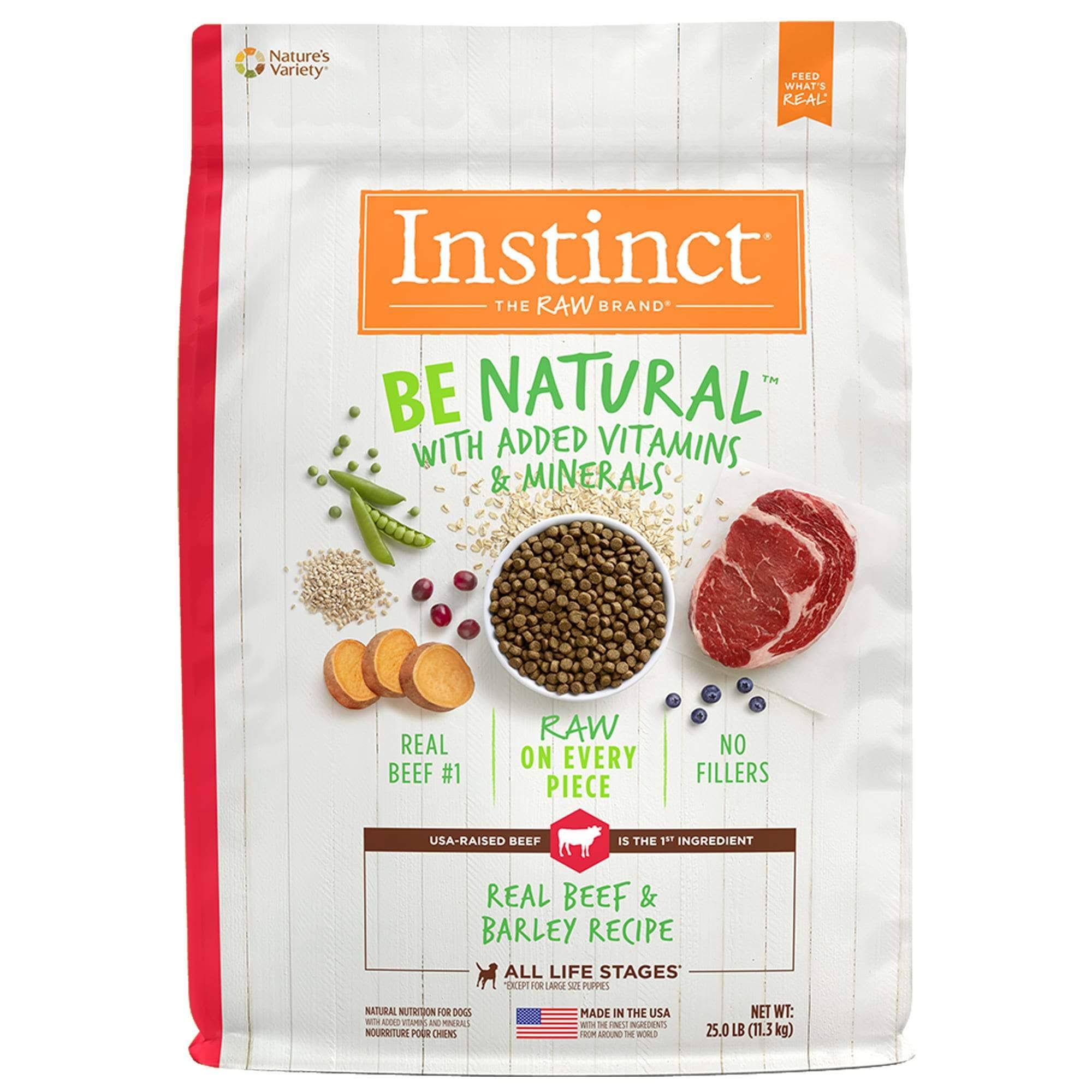 Instinct Be Natural Real Beef & Barley Recipe Dry Dog Food - 25 lb