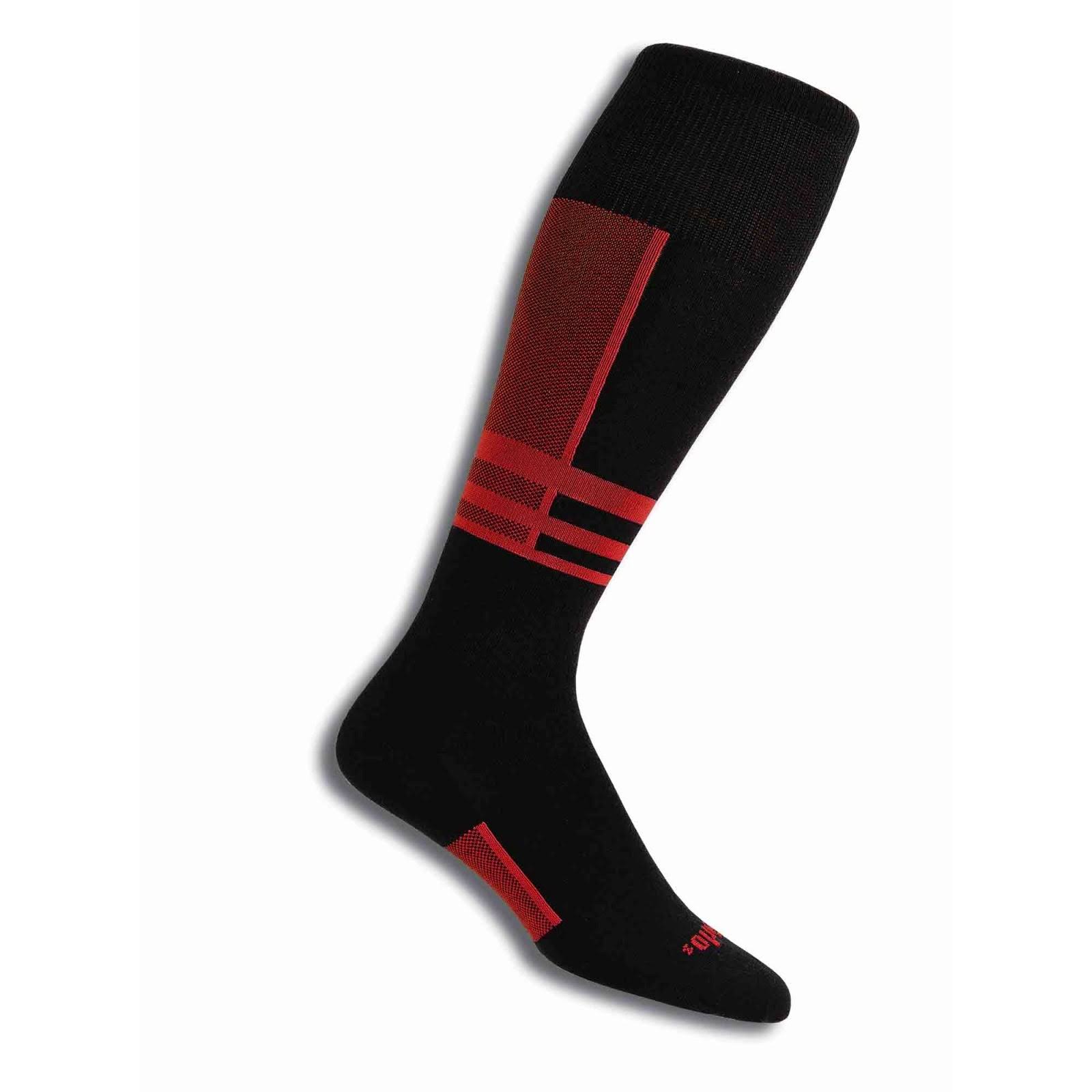 Thorlo Ultra Light Ski Liner Sock - AW18 Black/Red UK 10-11
