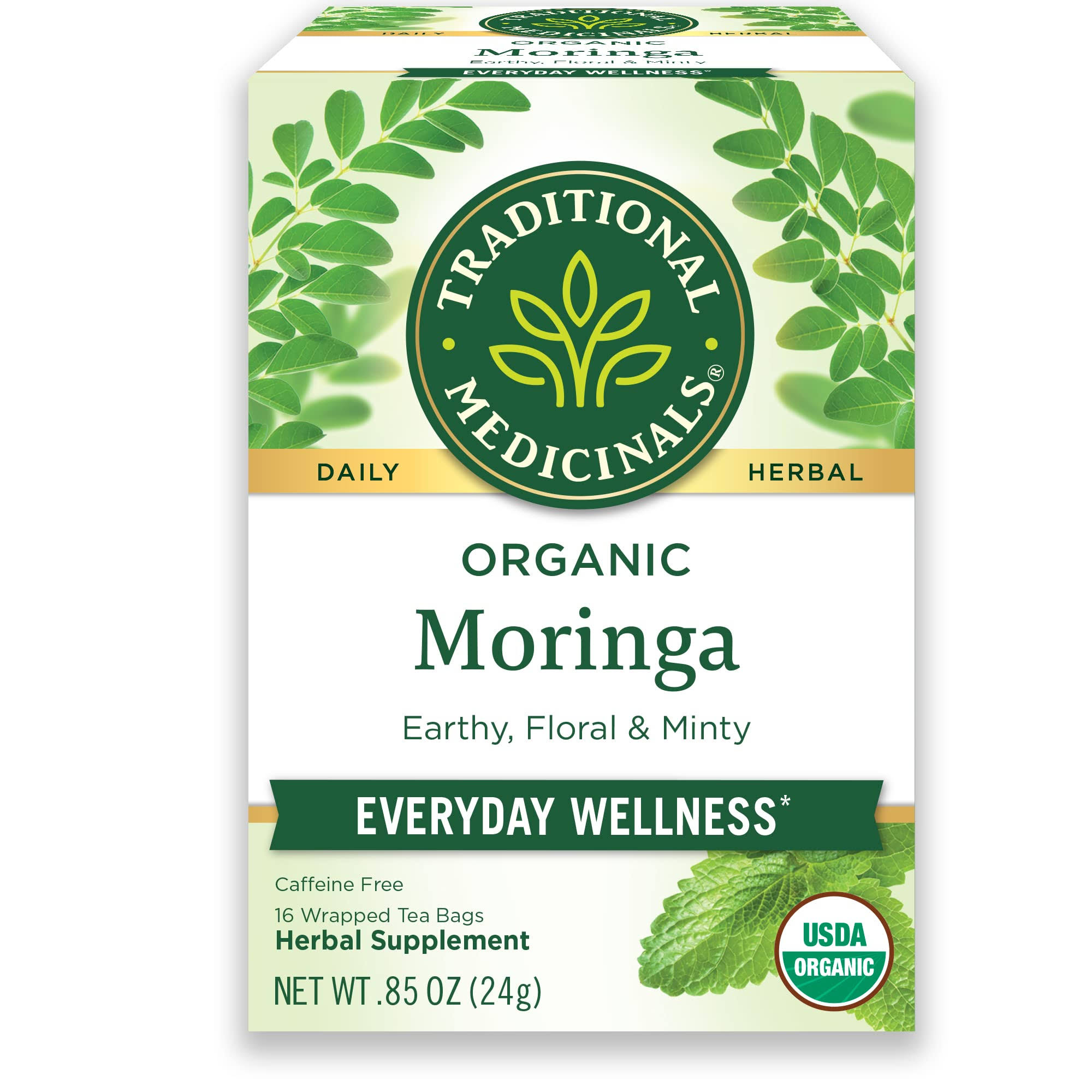 Traditional Medicinals Organic Moringa with Spearmint and Sage Herbal Tea - 16ct