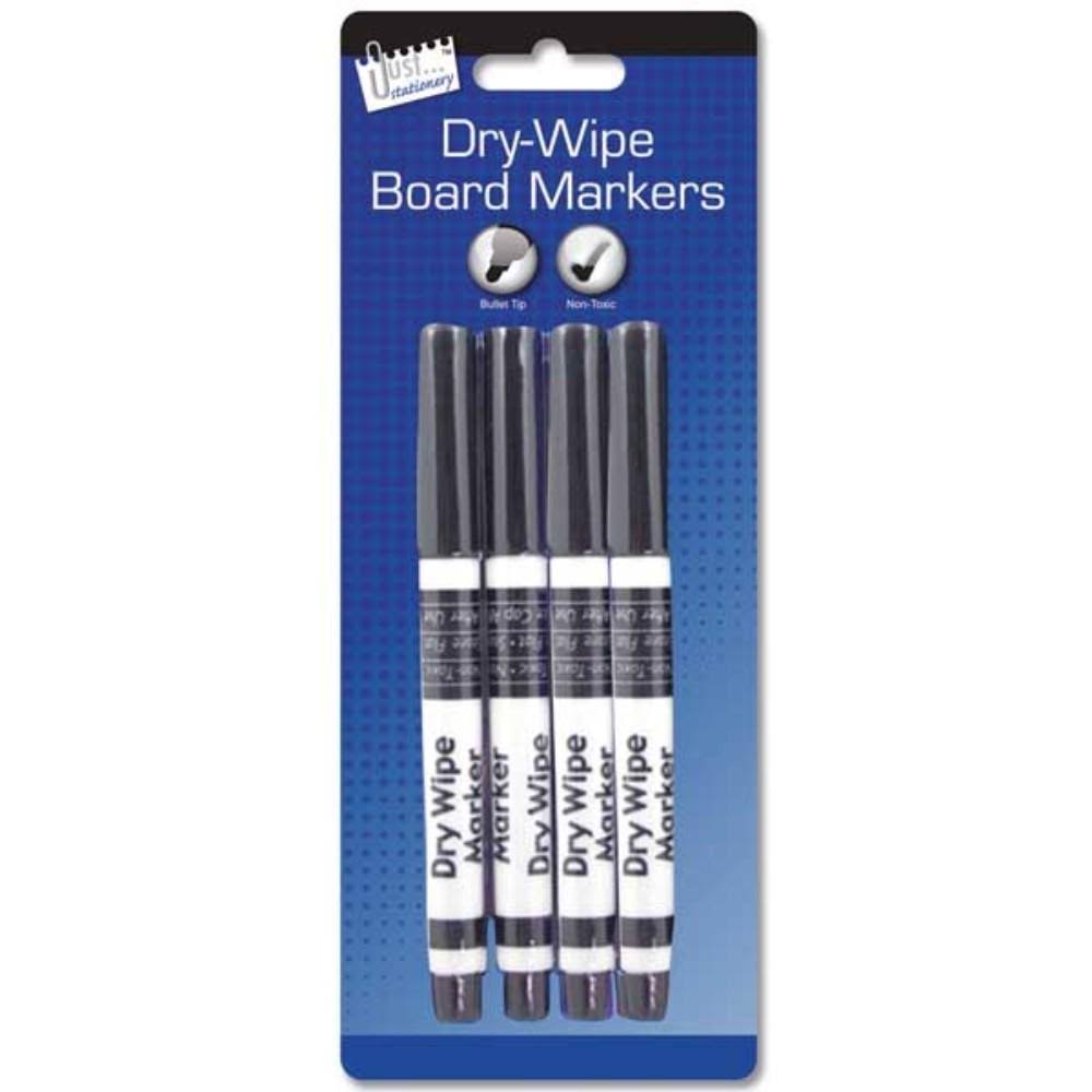 Black Board Markers Dry Wipe 4 Pack