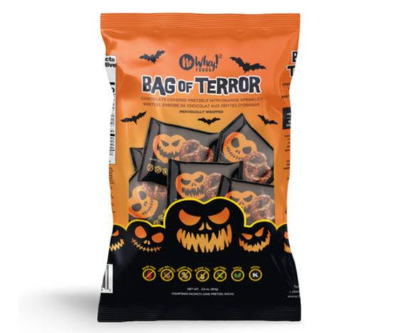 No Whey! Bag of Terror Chocolate Covered Pretzels - 2.8 Ounces - Delivered by Mercato