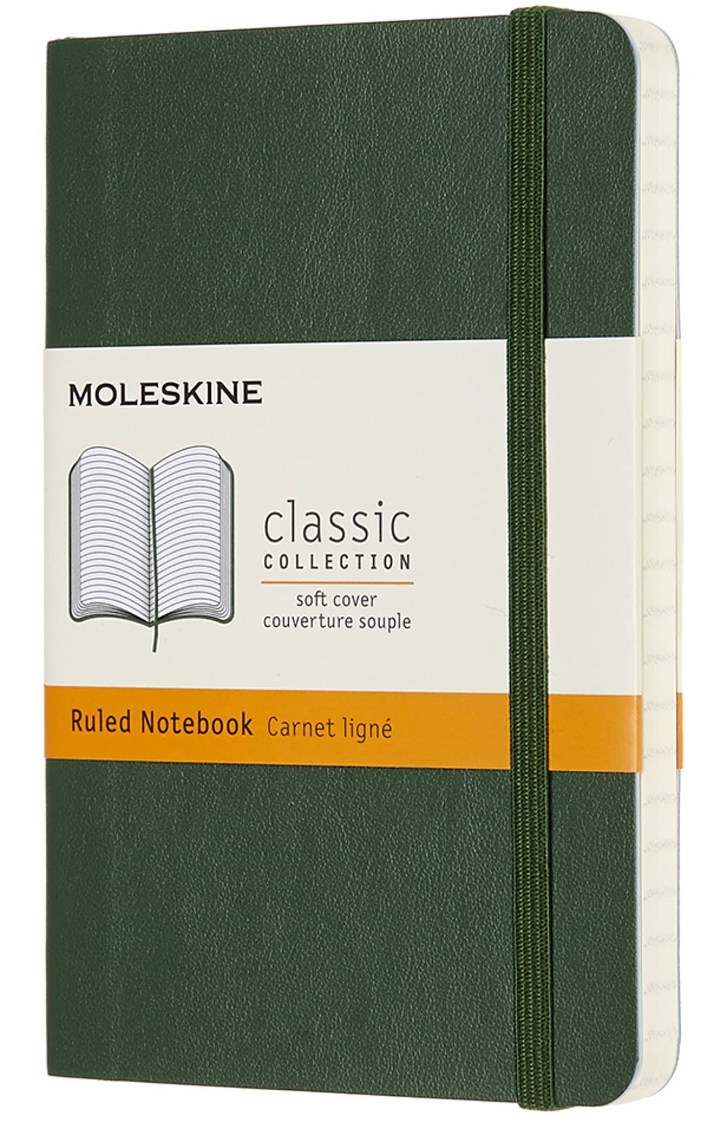 Moleskine Classic Pocket Soft Cover Notebook Ruled / Myrtle Green