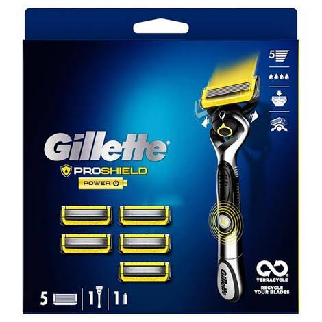 Gillette Proshield Power Razor & 5 Blades