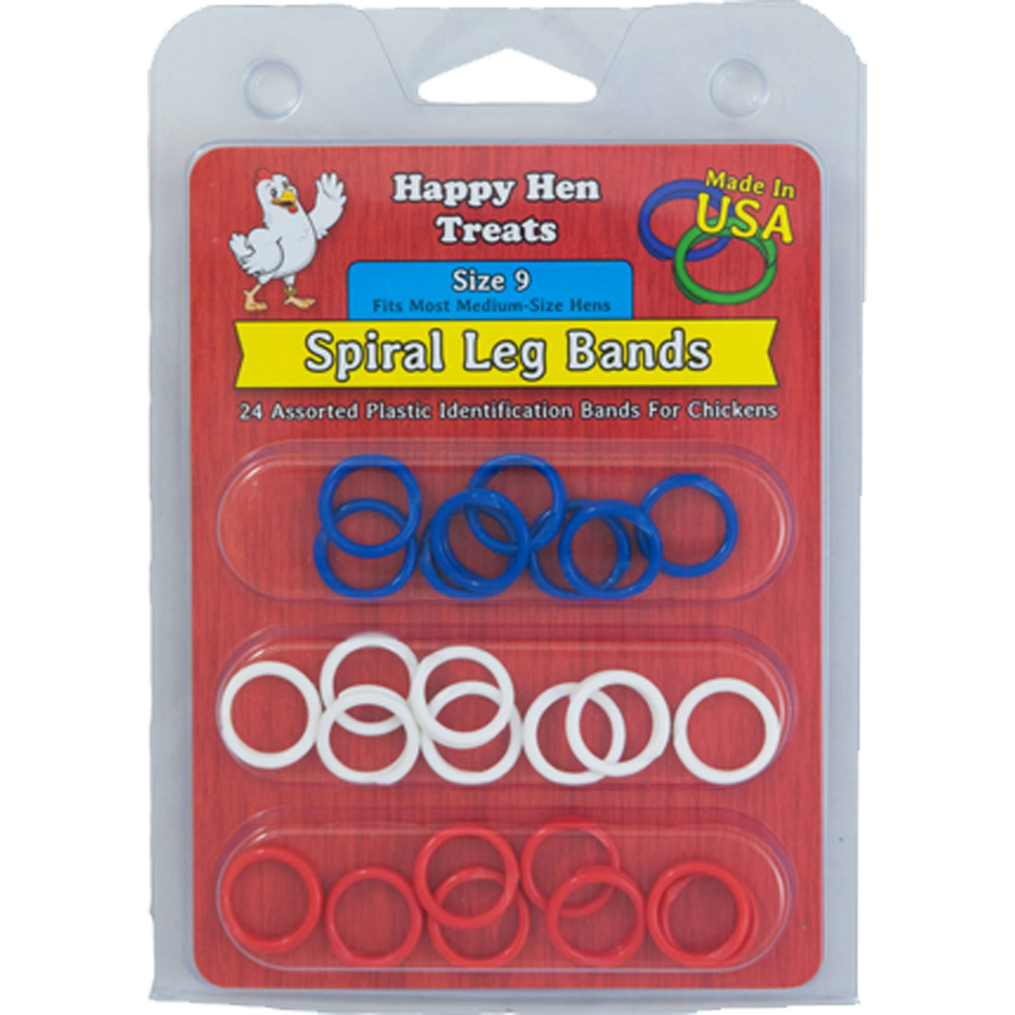 Happy Hen Treats Poultry Spiral Leg Bands - Size 9, 24pk