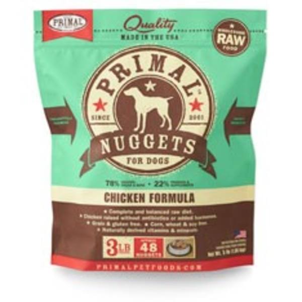 Primal Pet Chicken Frozen Raw Nuggets for Dogs - 3 lb