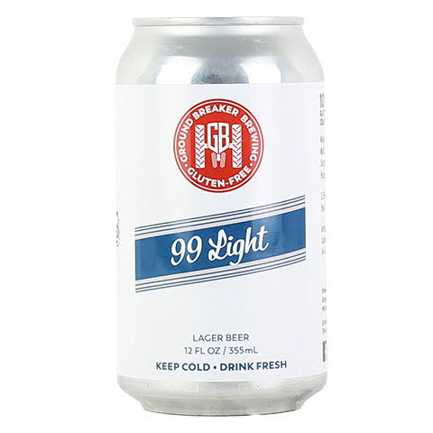 Ground Breaker 99 Light Lager | 12 oz Can | Pale Lager by Ground Breaker Brewing Co