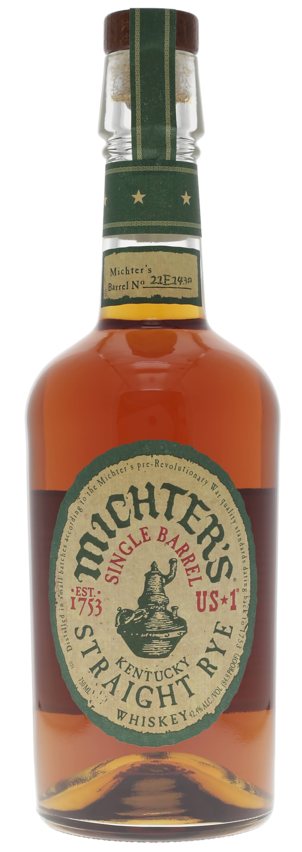 Michter's US 1 Single Barrel Straight Rye Whiskey 750ml